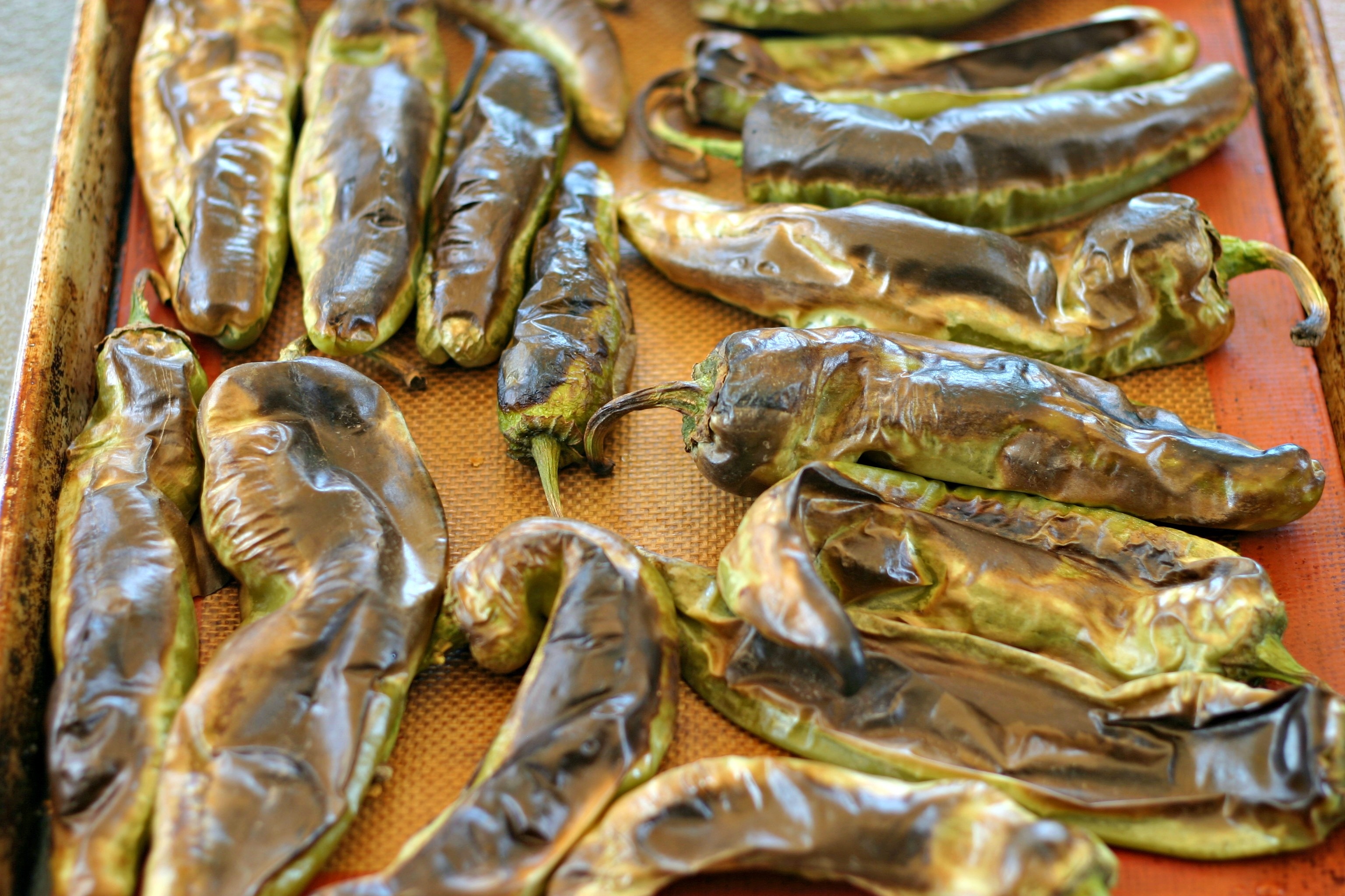 Roasted Hatch chile peppers